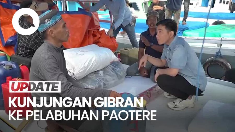 Gibran Berkunjung ke Pelabuhan Paotere Sulsel, Disambut Hujan