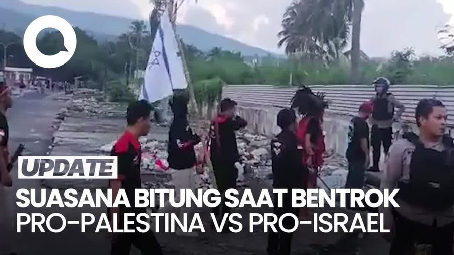 Bentrok Massa Pro-Palestina Vs Pro-Israel di Bitung Bikin Polisi Siaga 1