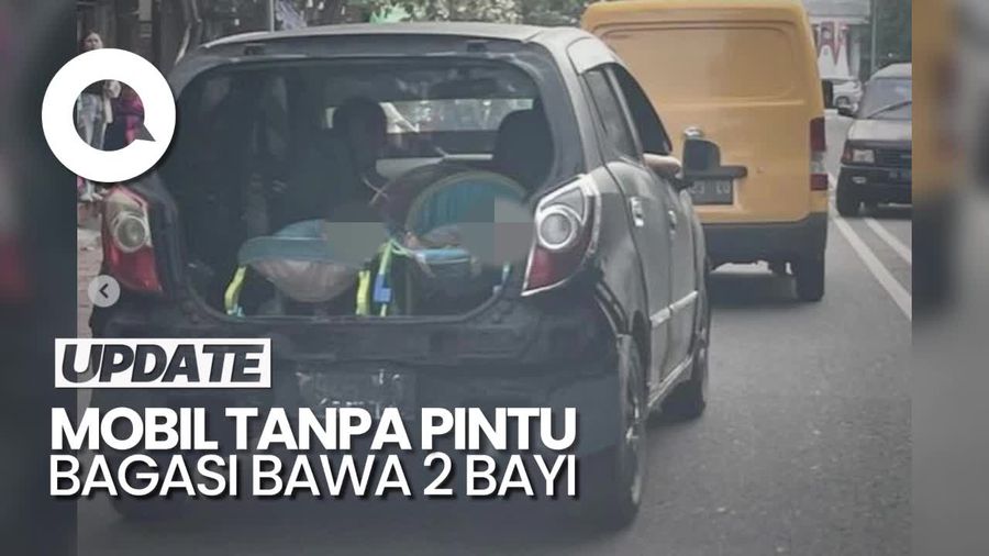 Heboh Mobil Tanpa Pintu Bagasi Bawa 2 Bayi, Berujung Ditilang Polisi