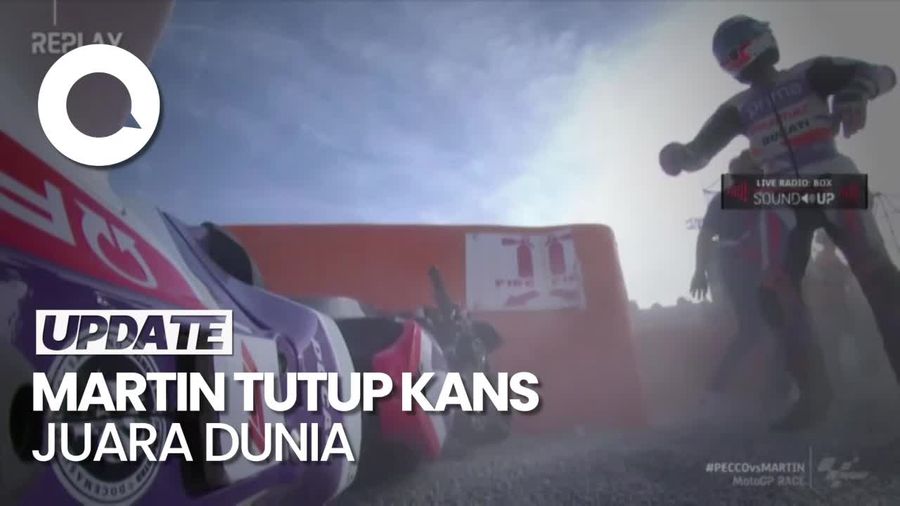 Detik-detik Jorge Martin Tabrak Marc Marquez di MotoGP Valencia