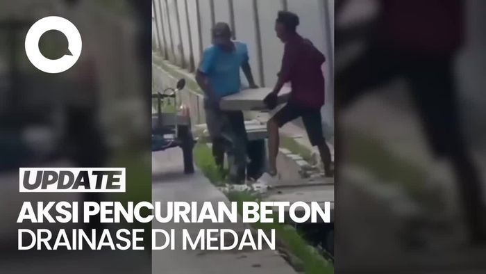 Heboh Pencurian Beton Drainase di Medan, Eh Kepergok Warga