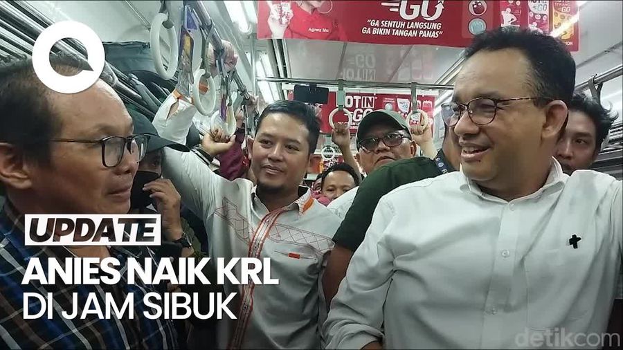 Saat Anies Jajal Naik KRL Bogor-Jakarta di Jam Pulang Kantor