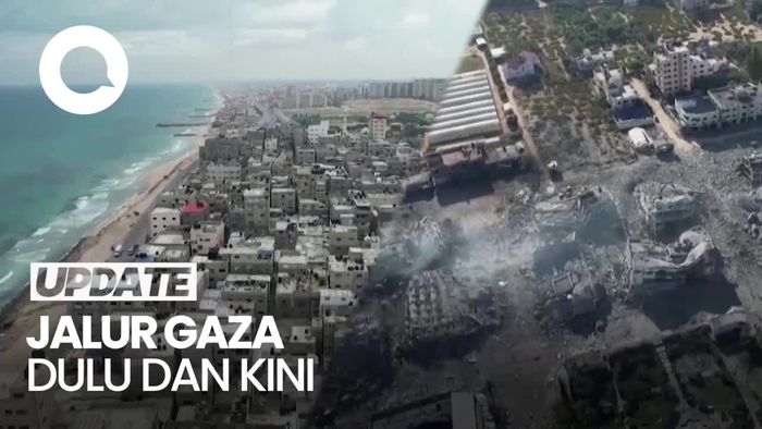 Penampakan dari Udara Jalur Gaza Sebelum dan Sesudah 7 Oktober