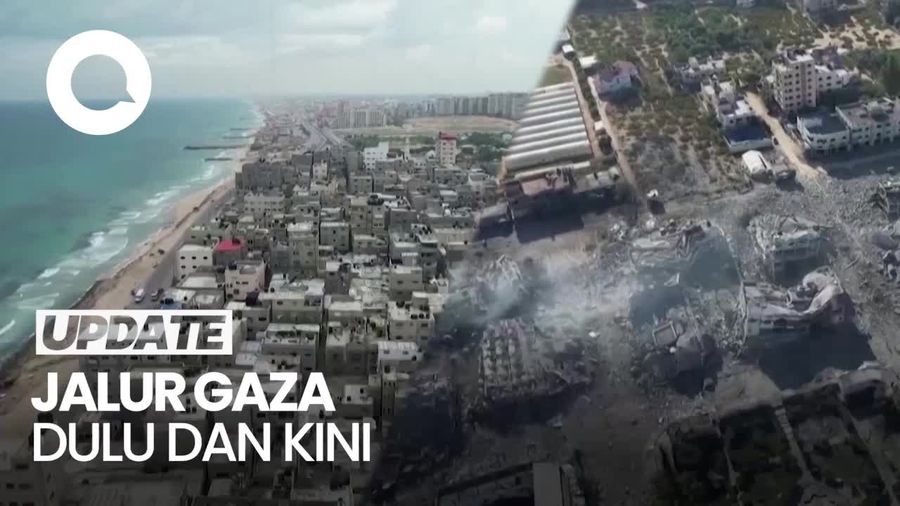Penampakan dari Udara Jalur Gaza Sebelum dan Sesudah 7 Oktober