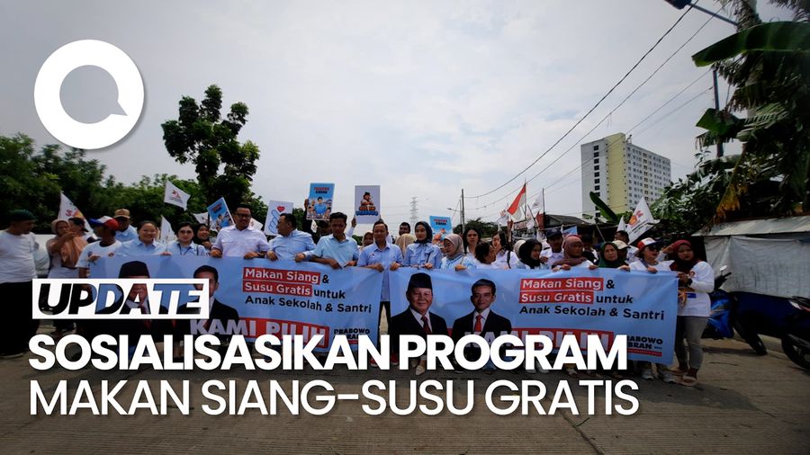 Hari Pertama Kampanye, TKN Prabowo-Gibran Bagikan Makan-Susu Gratis