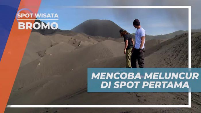 Mencoba Turunan Cukup Curam Dengan Sandboarding, Bromo