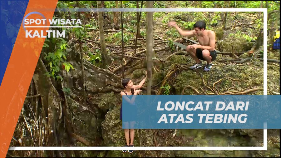 Uji Nyali, Melompat ke Kolam Gua Haji Mangku dari Atas Tebing, Kalimantan Timur
