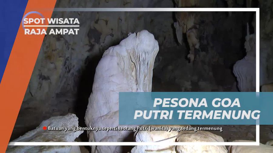 Keindahan Goa Putri Termenung Dengan Batuan Stalaknit dan Stalaktitnya, Raja Ampat 