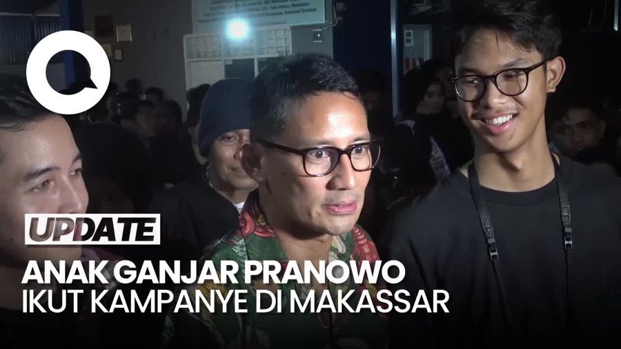 Momen Alam Ganjar Diajak Sandiaga Uno Kampanye di Makassar