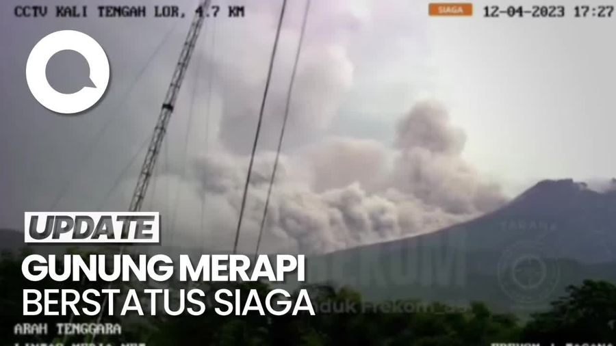 Penampakan Gunung Merapi Muntahkan Awan Panas Setinggi 1.200 Meter