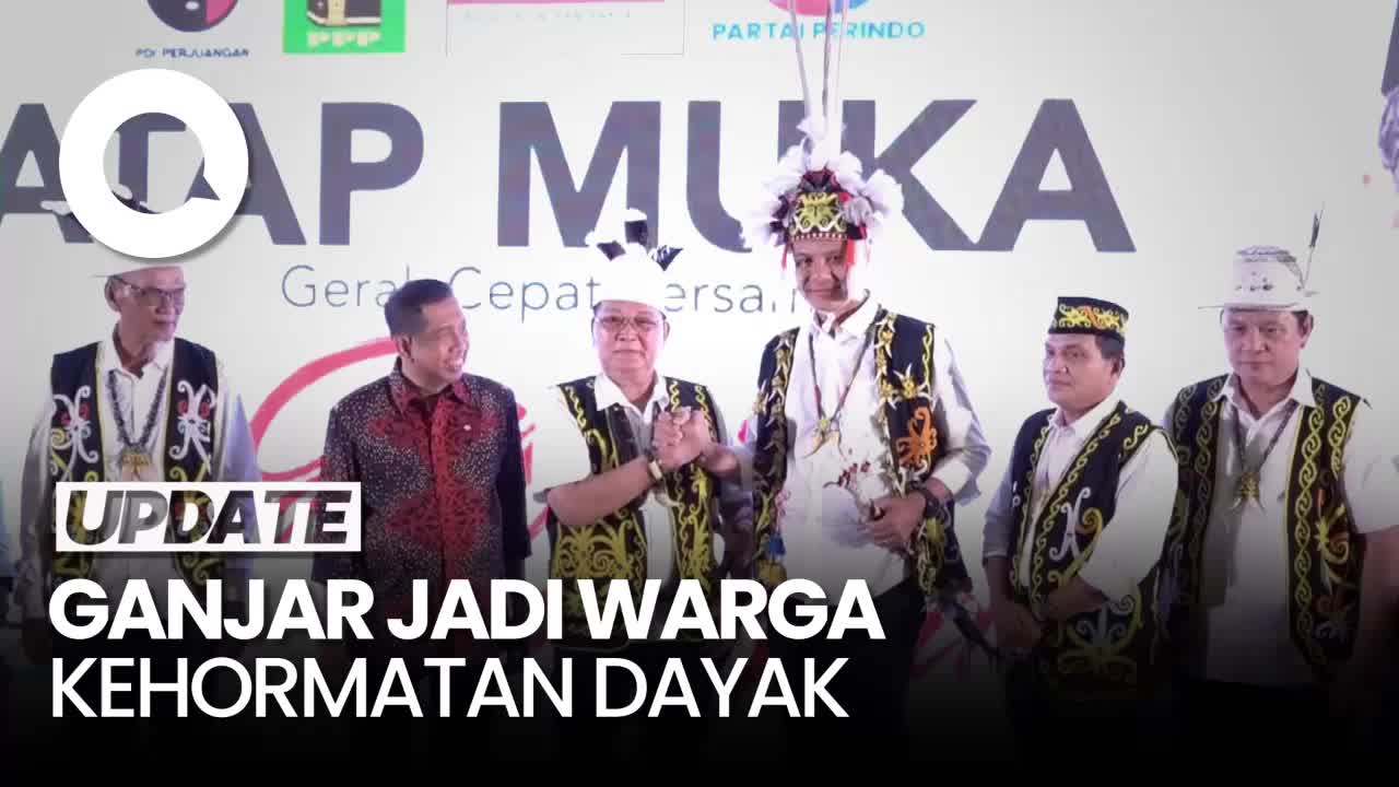 Ganjar Diangkat Jadi Warga Kehormatan Adat Dayak Kaltim