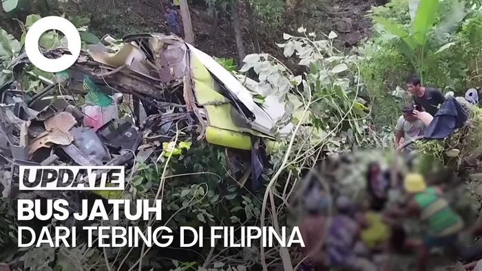 16 Orang Tewas Setelah Bus Jatuh ke Tebing Setinggi 30 Meter di Filipina