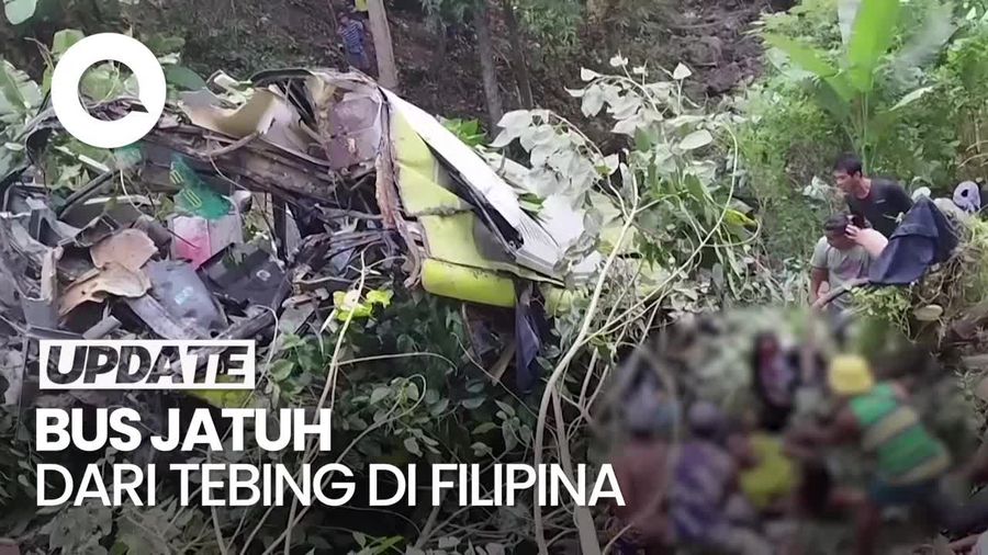 16 Orang Tewas Setelah Bus Jatuh ke Tebing Setinggi 30 Meter di Filipina