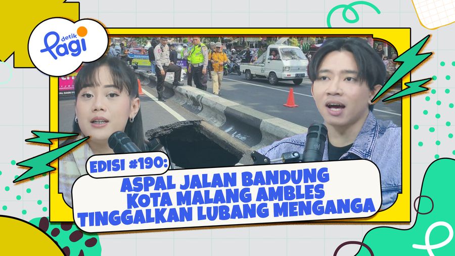 Aspal Jalan Bandung Kota Malang Ambles Tinggalkan Lubang Menganga