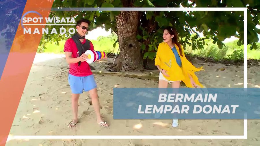 Tantangan Lempar Donat Seru di Tepi Pantai, Manado