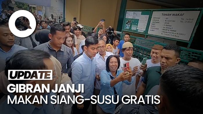 Janji Gibran Beri Makan Siang-Susu Gratis di Sekolah saat Kampanye di Jakpus