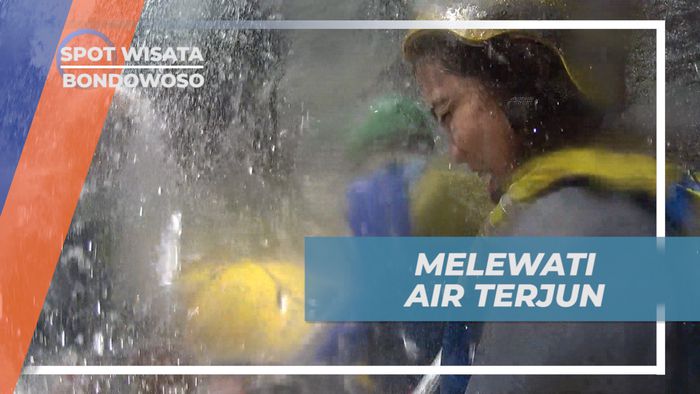 Sensasi Seru Berada Tepat di Bawah Aliran Air Terjun Saat Rafting, Bondowoso