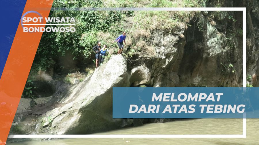 Uji Nyali, Melompat ke Sungai Sampean Baru dari Atas Tebing, Bondowoso
