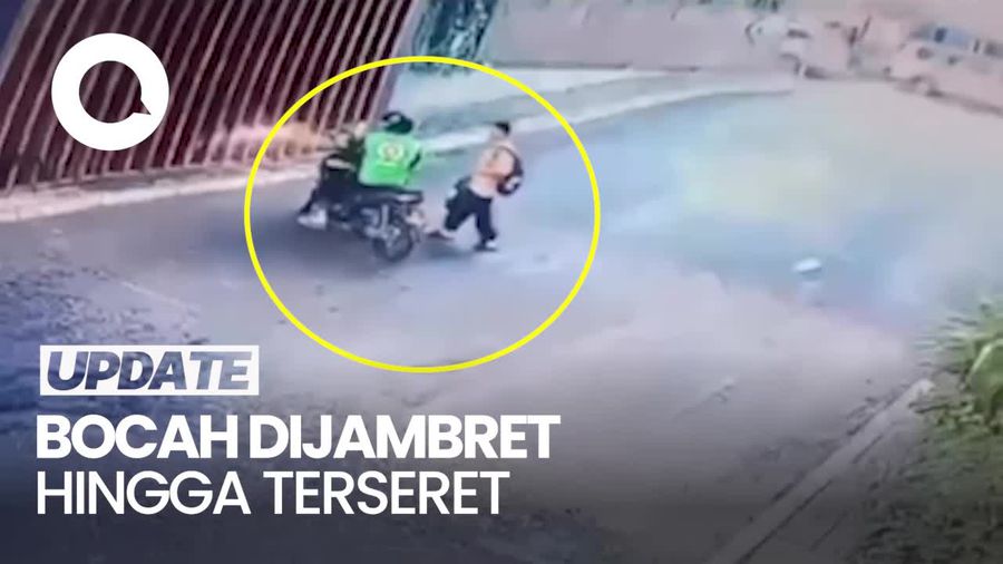 Detik-detik HP Bocah Dijambret Ojol hingga Terseret Motor