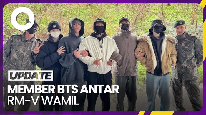 Potret Member BTS Antar RM dan V Wajib Militer