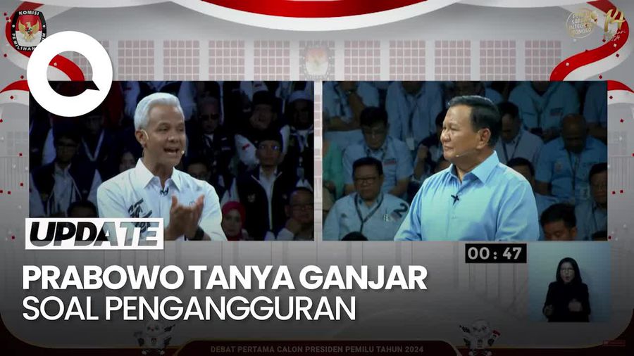 Prabowo Tanya Cara Atasi Pengangguran, Ganjar Singgung Investasi-Kepastian Hukum