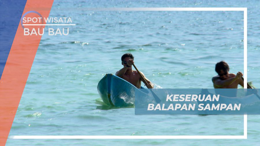 Adu Kecepatan Dengan Balap Sampan di Pantai Bahari Baubau