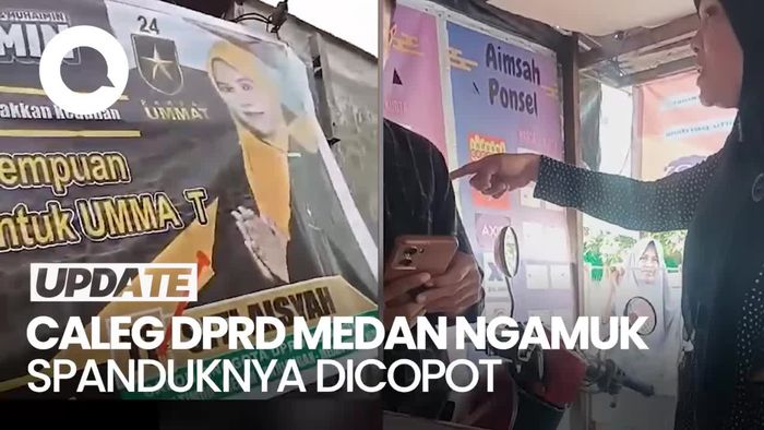 Spanduknya Dicopot Warga Gegara Tak Izin, Caleg DPRD Medan Ngamuk