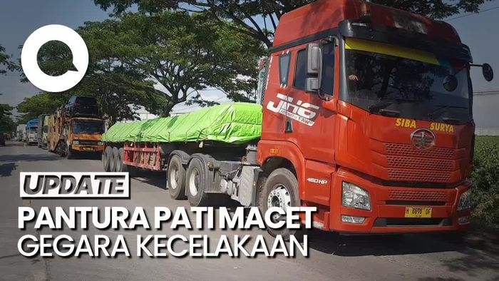 Penampakan Kecelakaan Truk di Juwana, Lalin Pantura Pati Macet!