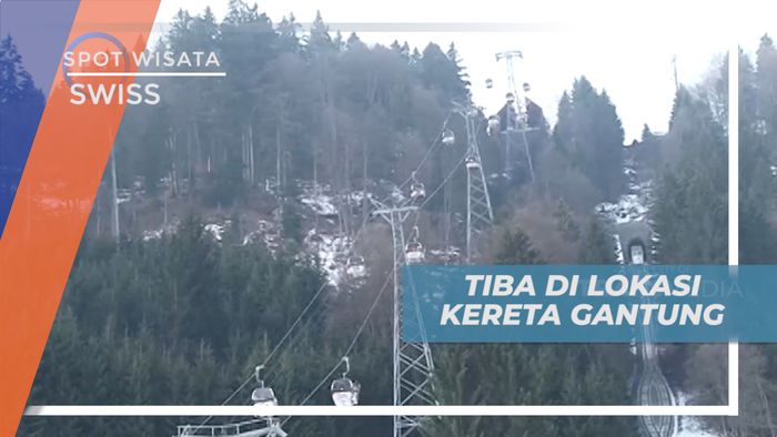 Menuju Lokasi Kereta Gantung di Kawasan Pegunungan Titlis, Swiss