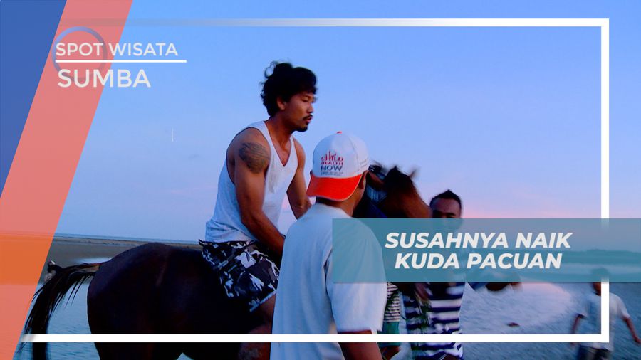 Mencoba Naik Kuda Pacuan di Tepi Pantai Melolo, Sumba