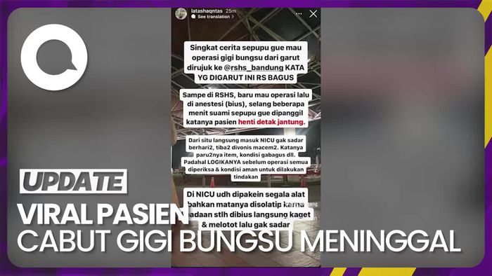 Respons RSHS Bandung soal Viral Pasien Cabut Gigi Bungsu Meninggal