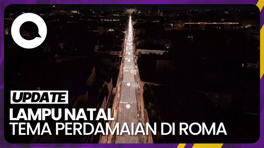Kemilau Lampu Natal Bertema Perdamaian di Roma