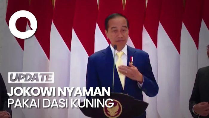 Jokowi Nyaman Pakai Dasi Kuning Saat Pergi ke Jepang