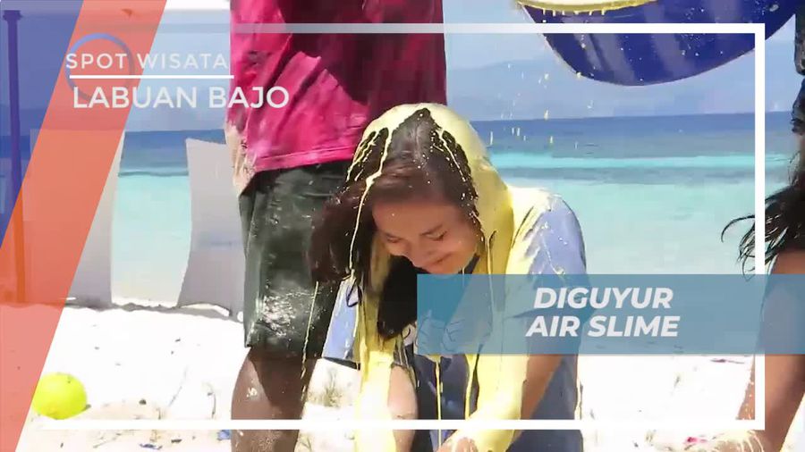 Diguyur Adonan Slime, Hukuman Bagi Yang Kalah Lomba Pecah Balon, Labuan Bajo