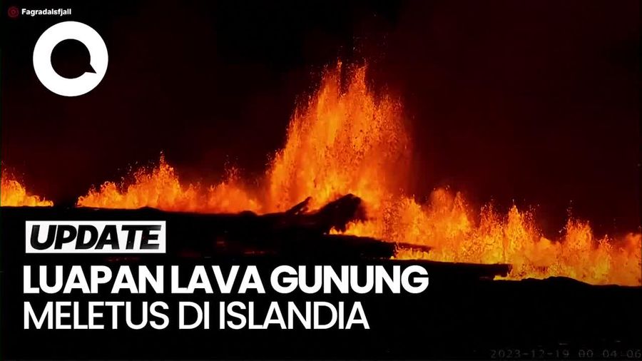 Penampakan Gunung Berapi di Islandia Meletus, Ribuan Orang Dievakuasi