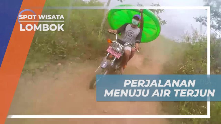 Sewa Ojek Motor di Desa Sembalun Menuju Air Terjun Mangku Sakti Lombok