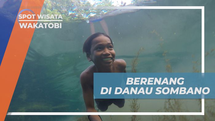 Seru-seruan Habiskan Waktu Bermain Air di Danau Sombano, Wakatobi