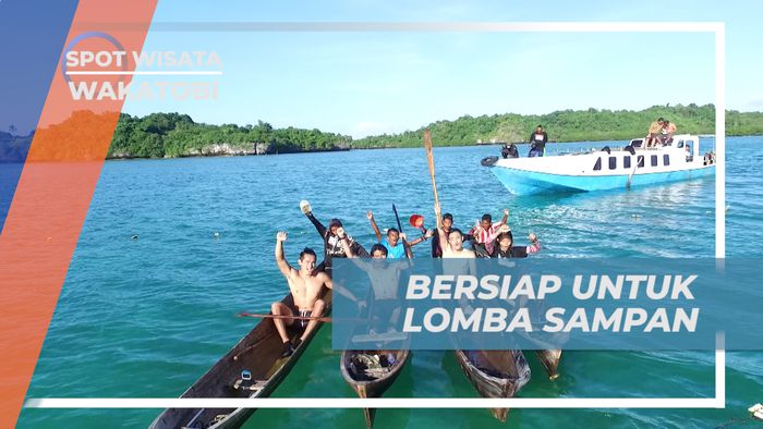 Menikmati Keseruan Bermain Sampan di Laut Darawa, Wakatobi
