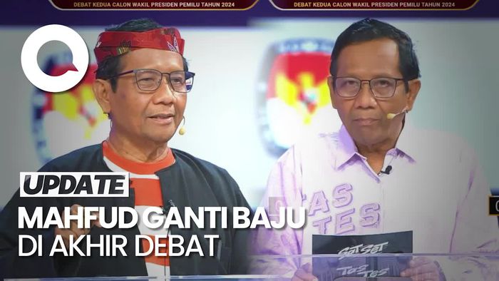 Mahfud Ganti Baju Tas Tes di Akhir Debat Cawapres