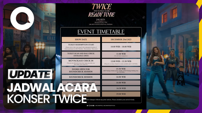 Dear ONCE, Yuk Perhatikan Jadwal Konser TWICE di JIS