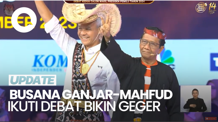 Gaya Ganjar-Mahfud Ikuti Debat Perdana Cawapres Berbusana Adat NTT dan Madura