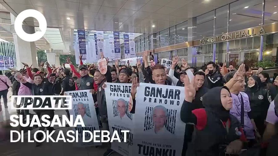 Massa Pendukung Capres-Cawapres Mulai Berdatangan di Lokasi Debat
