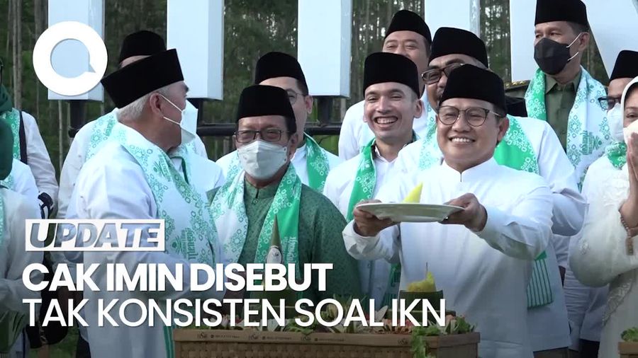 Disebut Gibran Tak Konsisten, Ini Saat Cak Imin Potong Tumpeng di IKN