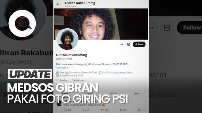Profil Sosmed Pakai Foto Giring PSI, Ini Penjelasan Gibran