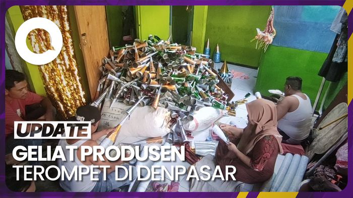 Jelang Tahun Baru, Produsen Terompet di Denpasar Banjir Pesanan