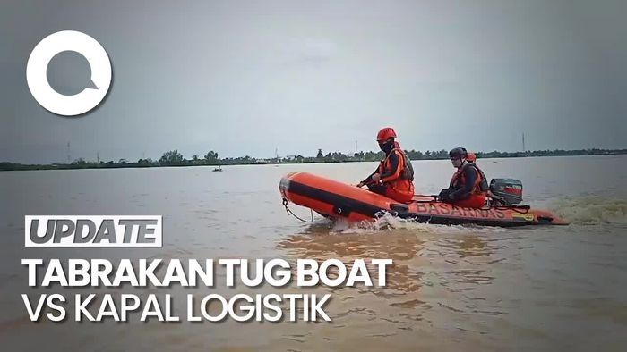 Tug Boat Tabrak Kapal Logistik di Sungai Musi, Nakhoda Hilang