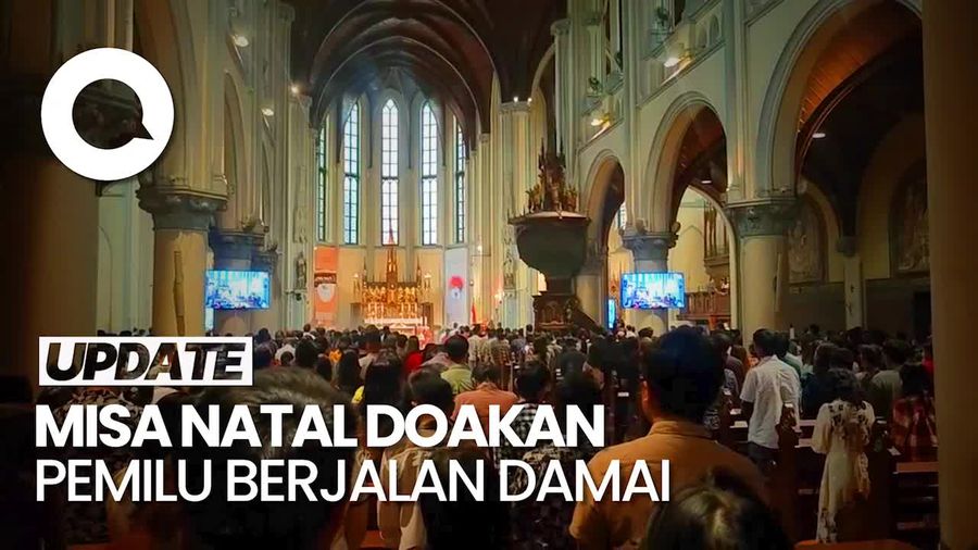 Suasana Misa Natal Sore di Katedral Jakarta, Doakan Pemilu Damai