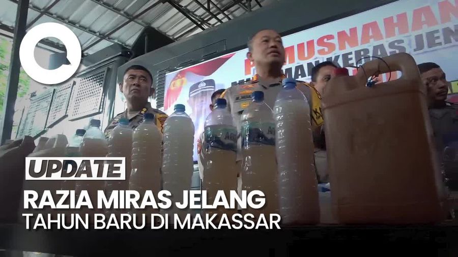 7 Penjual Miras di Makassar Ditangkap, 2.157 Liter Ballo Diamankan