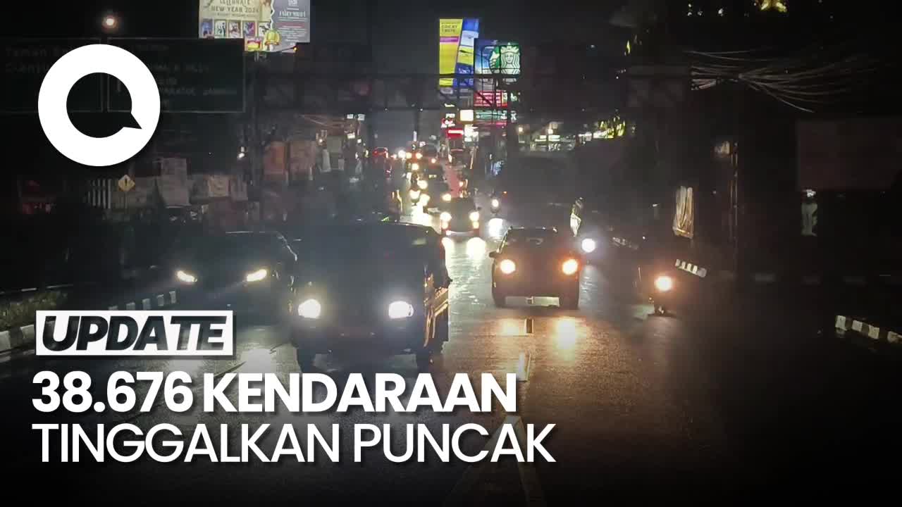 Penampakan Ramainya Jalur Puncak Bogor Malam Ini