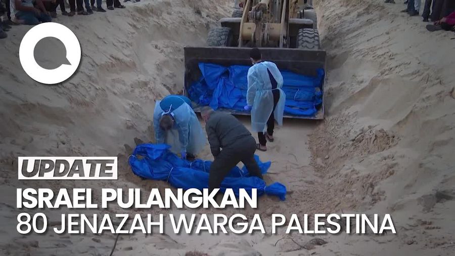 Penampakan Kuburan Massal 80 Jenazah Warga Palestina yang Dipulangkan Israel